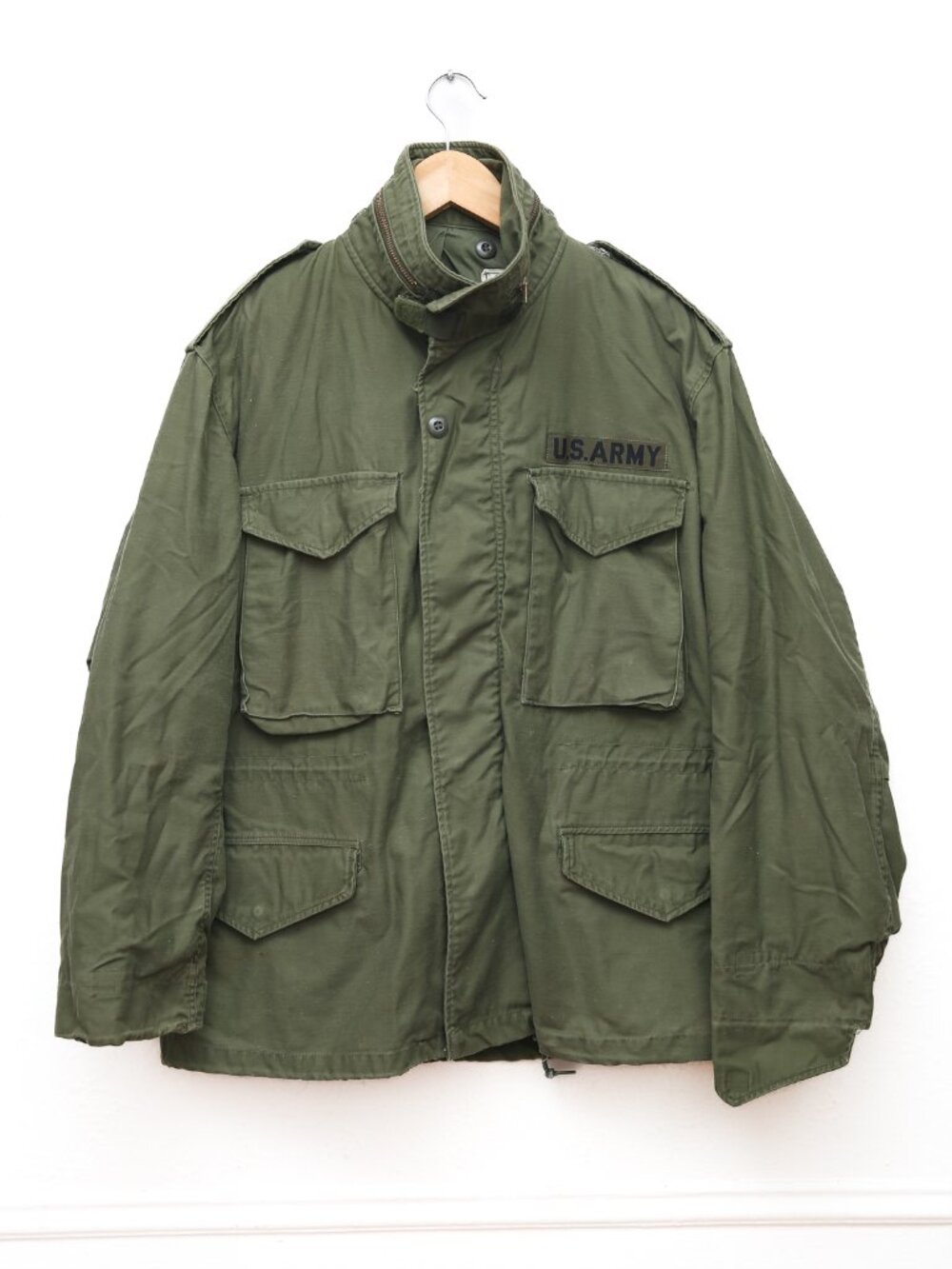 Vintage 1974 US Army M-65 Field Jacket by John Ownbey Co. Medium Short Brass Zip - Picture 1 of 14